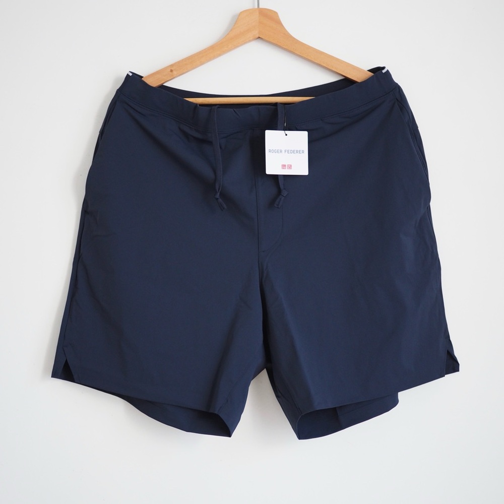 Roger Federer Ultra Stretch Uniqlo Active Tennis Shorts Navy Size Large